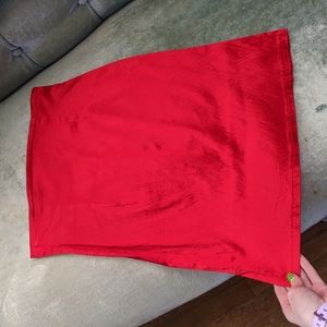 Mode Merr red stretch satin mini pencil skirt xs